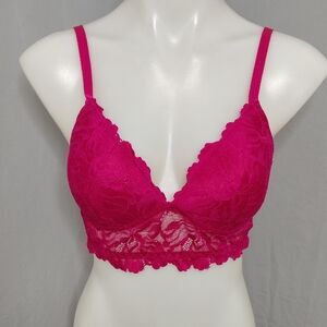 B.Luxe Lace Bra with Adjustable Straps and Scalloped Edges Metal Hardware